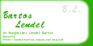 bartos lendel business card